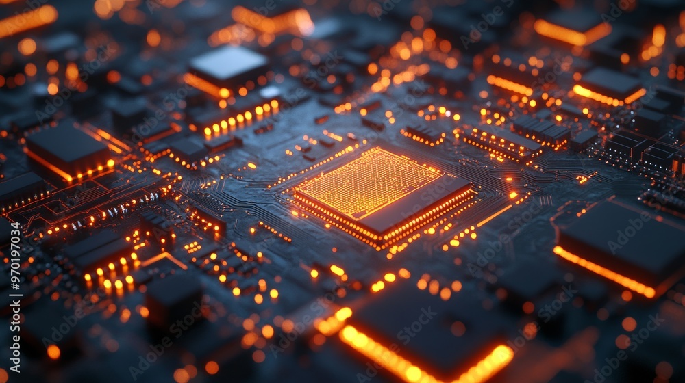 Chips on the circuit board Chips on the circuit board