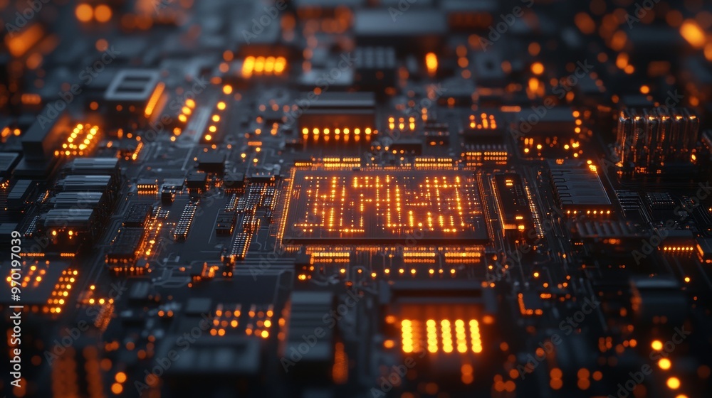Chips on the circuit board Chips on the circuit board