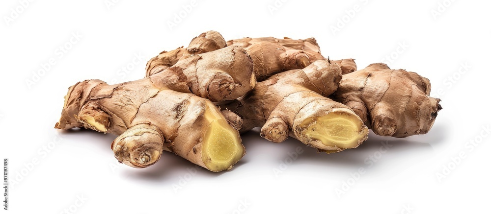 Fresh Ginger Root Or Rhizome Isolated On White Background Ingredients Of Herbs For Healing And Healthy Food Or Natural Therapy Concept Fresh Ginger Root Or Rhizome Isolated On White Background Ingredients Of Herbs For Healing And Healthy Food Or Natural Therapy Concept