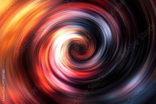 Abstract Swirling Vortex of Vibrant Hues and Dark Depths