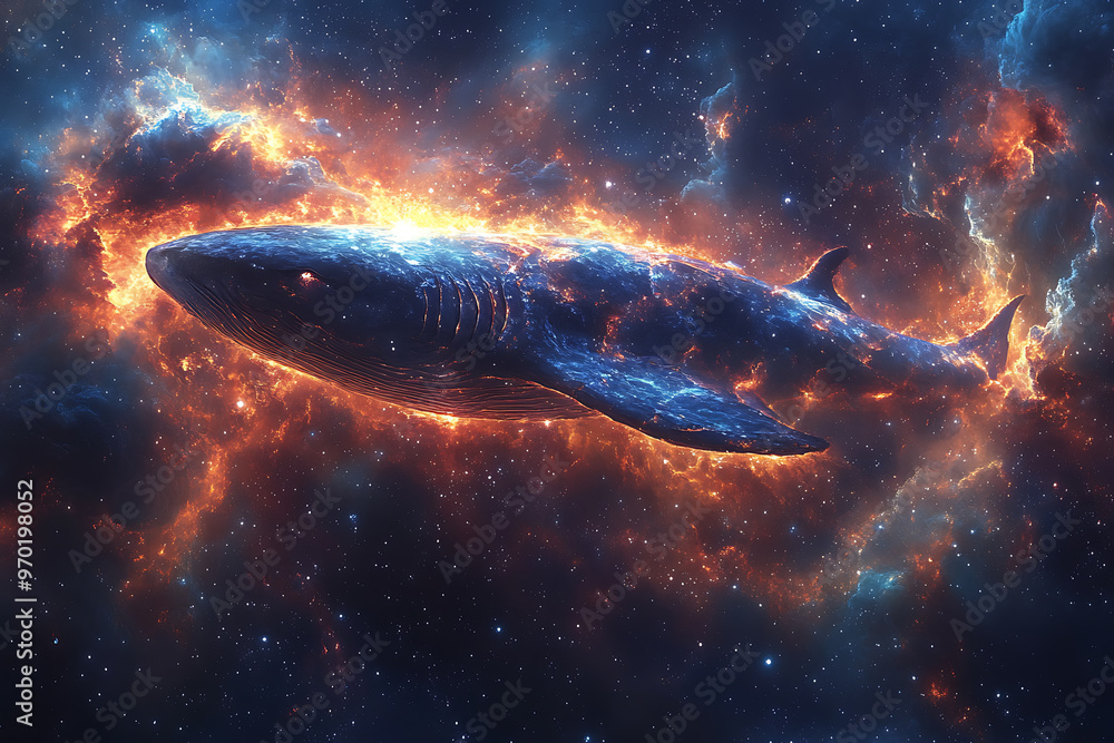Magical space whales depicted in wireframe style, swimming through space among stars, blending fantasy and sci-fi with a surreal, celestial aesthetic.
Magical space whales depicted in wireframe style, swimming through space among stars, blending fantasy and sci-fi with a surreal, celestial aesthetic.