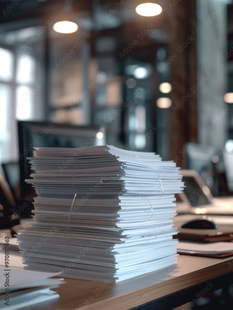 Paperwork Pile on Office Desk Paperwork Pile on Office Desk