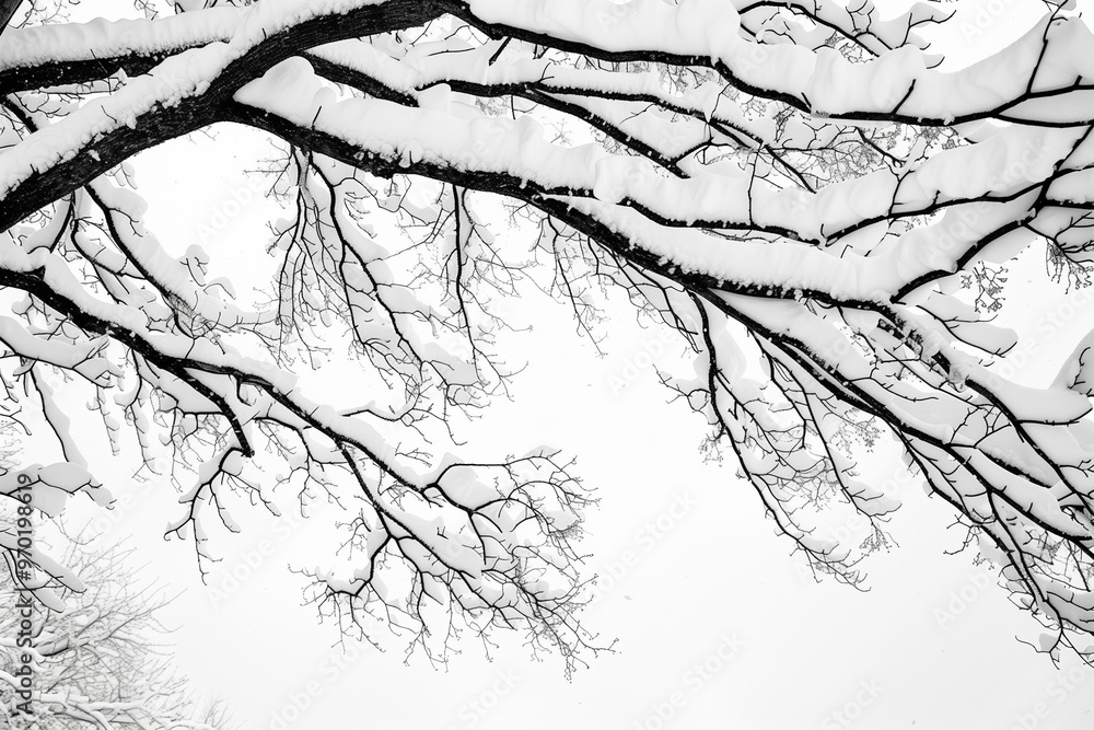 Fototapeta premium Branches covered in snow