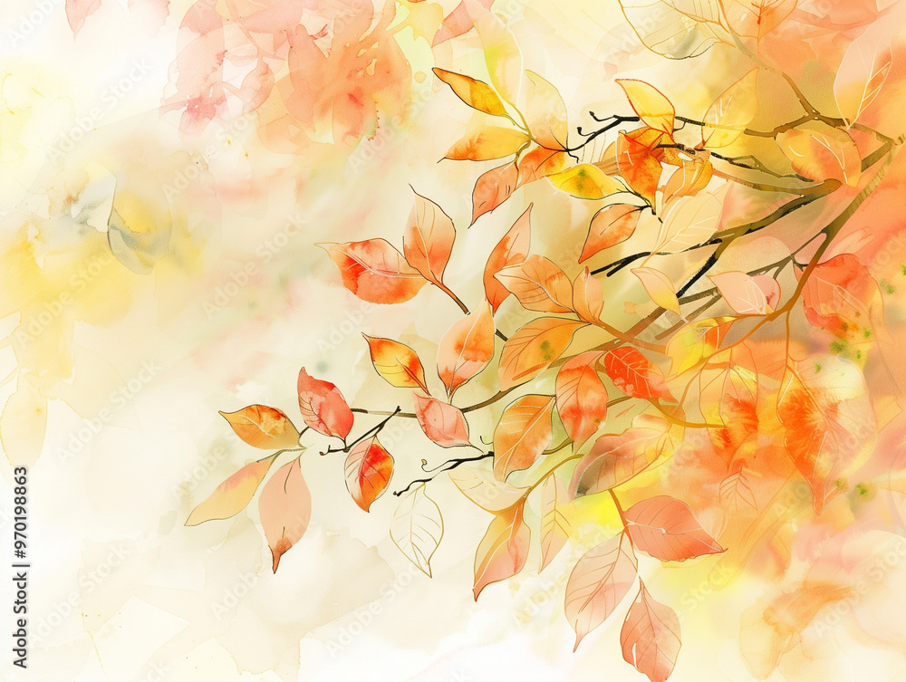 Branches with autumn leaves Branches with autumn leaves