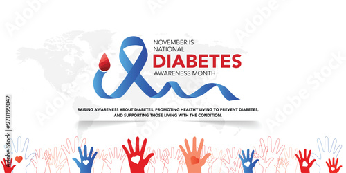 National Diabetes month is observed every year in November, it is the primary global awareness campaign focusing on diabetes. Vector illustration