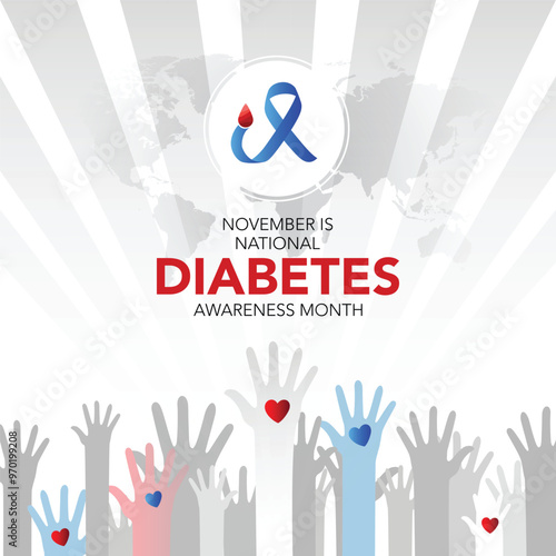 National Diabetes month is observed every year in November, it is the primary global awareness campaign focusing on diabetes. Vector illustration