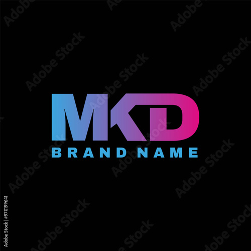 MKD gradient letter logon design