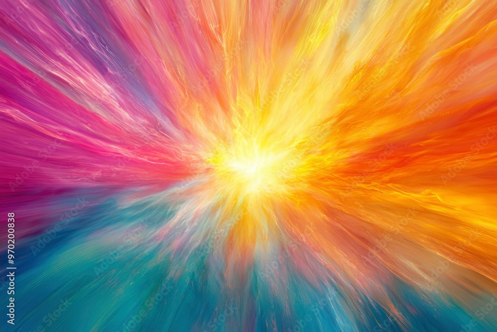 Abstract Colorful Explosion with Bright Center Abstract Colorful Explosion with Bright Center