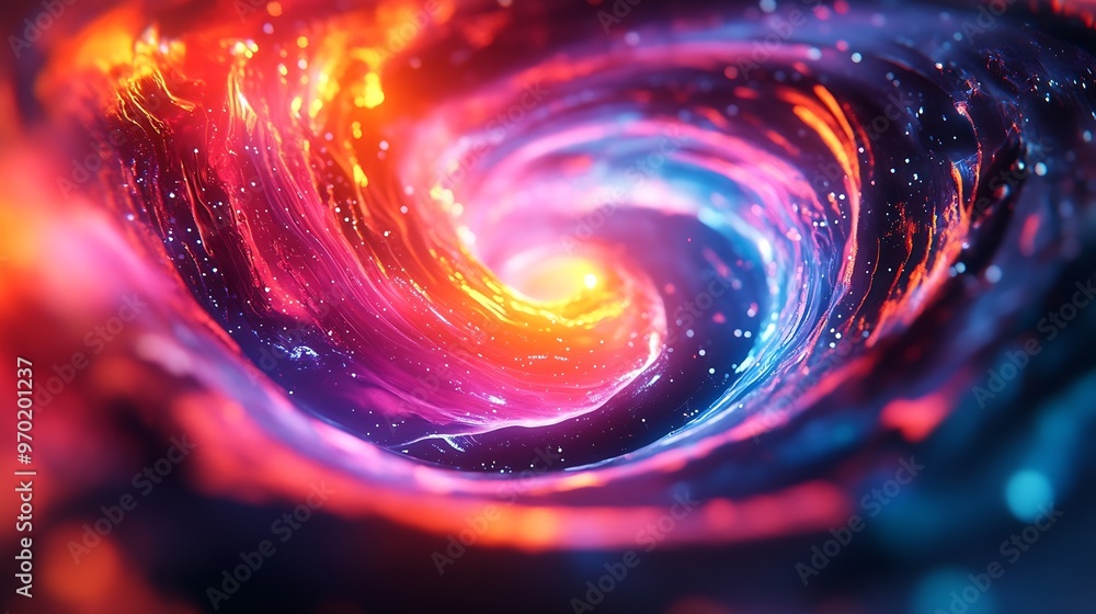 Colorful swirl elements with neon led illumination Cyberpunk futuristic background : Generative AI Colorful swirl elements with neon led illumination Cyberpunk futuristic background : Generative AI