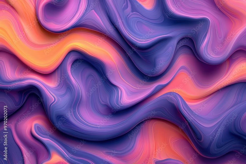 Obraz premium Abstract Swirling Pattern in Vibrant Purple, Pink, and Orange Hues