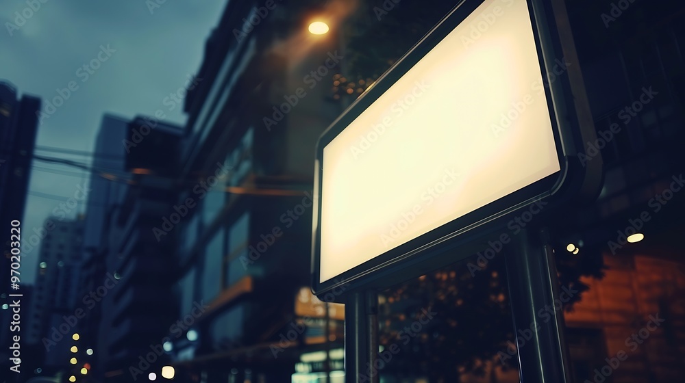 Blank digital screen sign mockup in the urban environment empty space ...