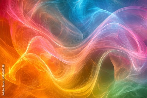 Abstract Rainbow Swirls of Light and Energy photo