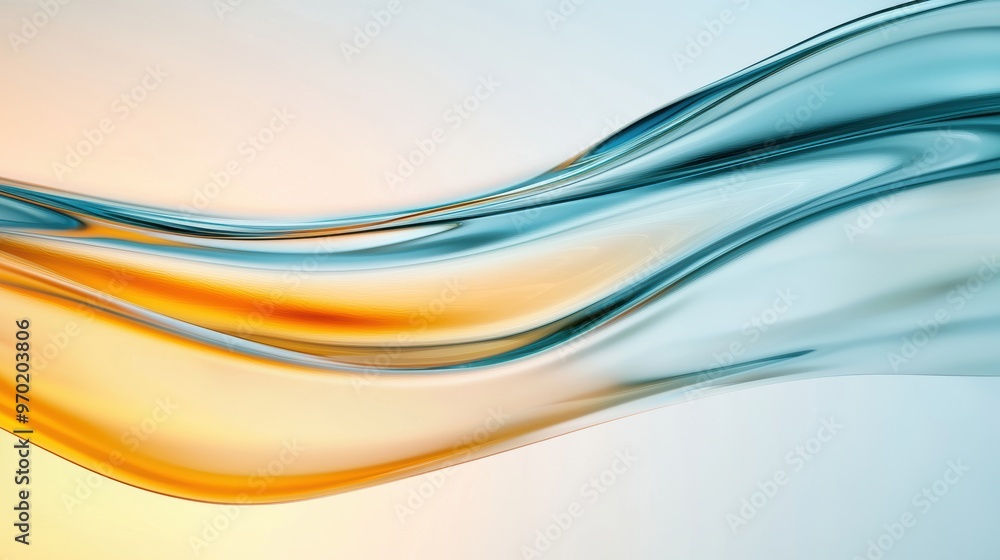 Obraz premium Rippled glass surface with fluid, distorted reflections