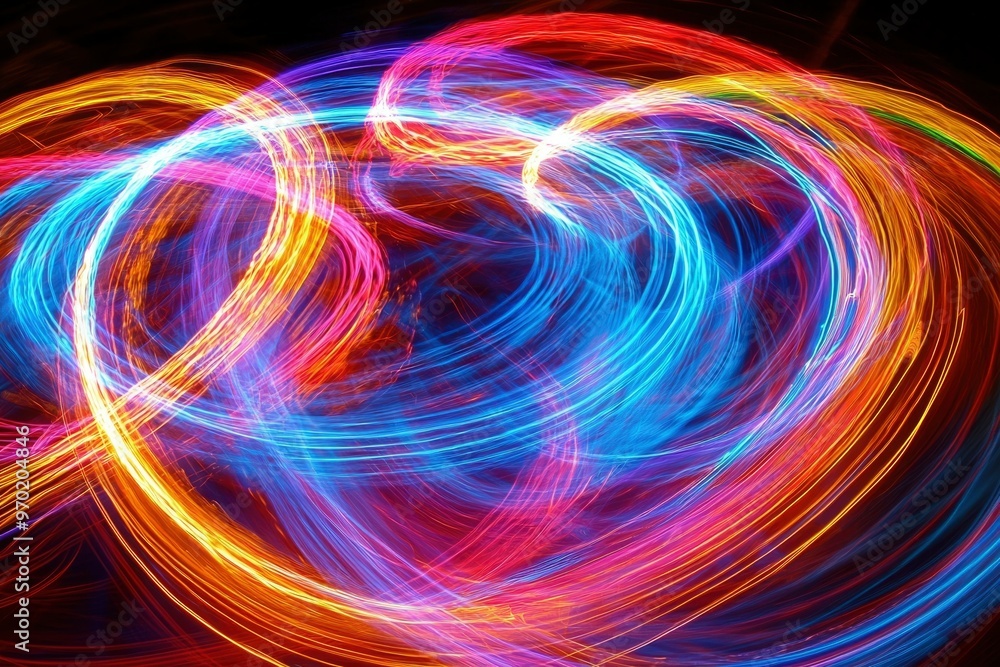 Obraz premium Abstract Swirling Lights in Vibrant Colors