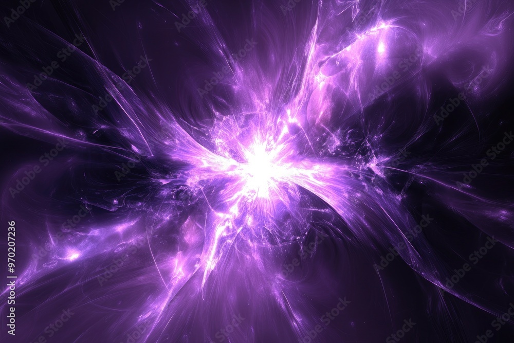 Abstract violet background featuring a fractal explosion star with glossy effects and dynamic lines Abstract violet background featuring a fractal explosion star with glossy effects and dynamic lines