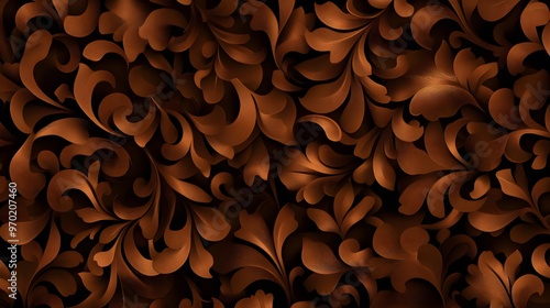 Seamless swirling patterns, vintage-inspired motifs, muted earthy tones, intricate details, Art Deco style, watercolor texture, warm and cool hues blending smoothly.