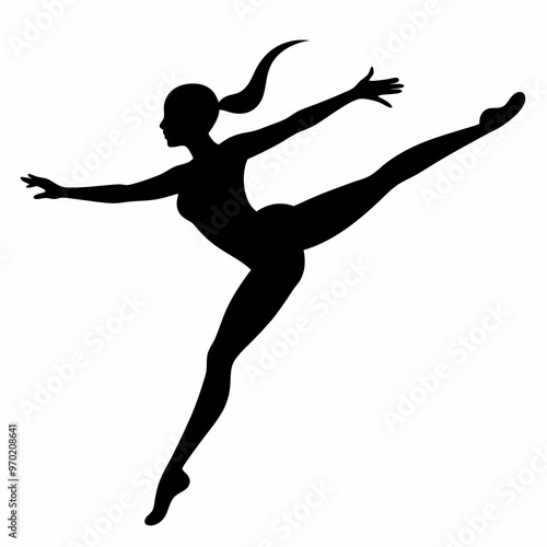 Gymnastics black silhouette vector