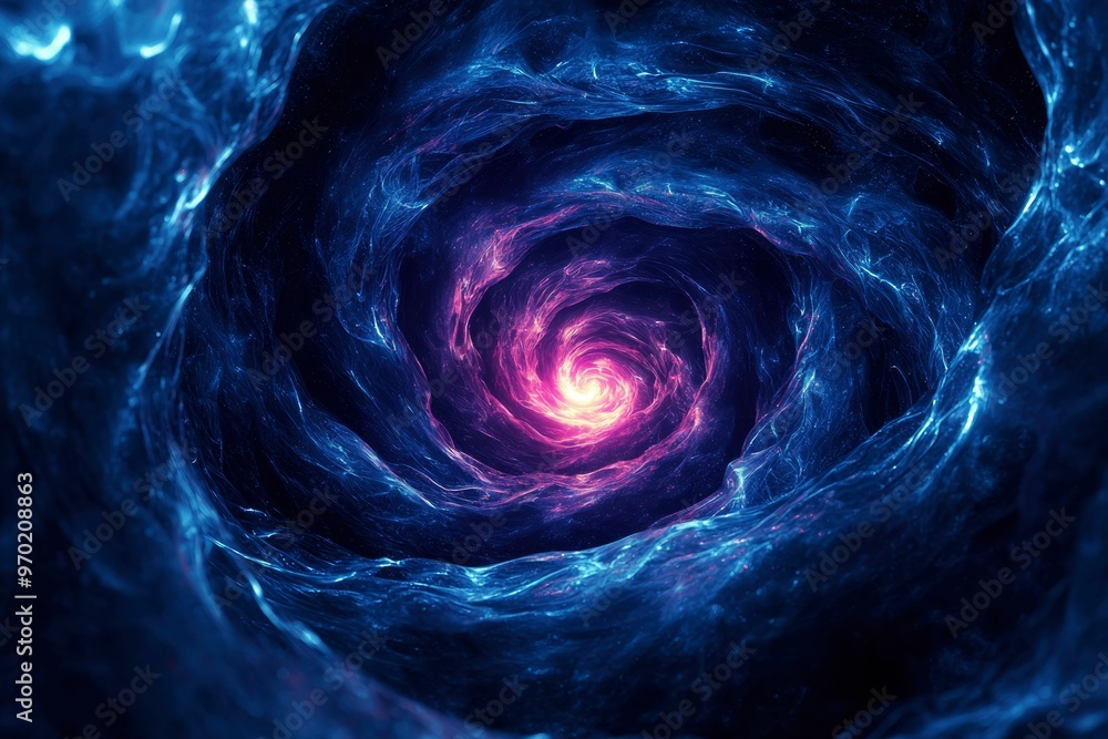 Abstract Swirling Nebula with Glowing Core Abstract Swirling Nebula with Glowing Core
