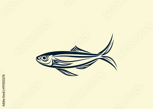 Vector illustration of Anchovy Logo Design