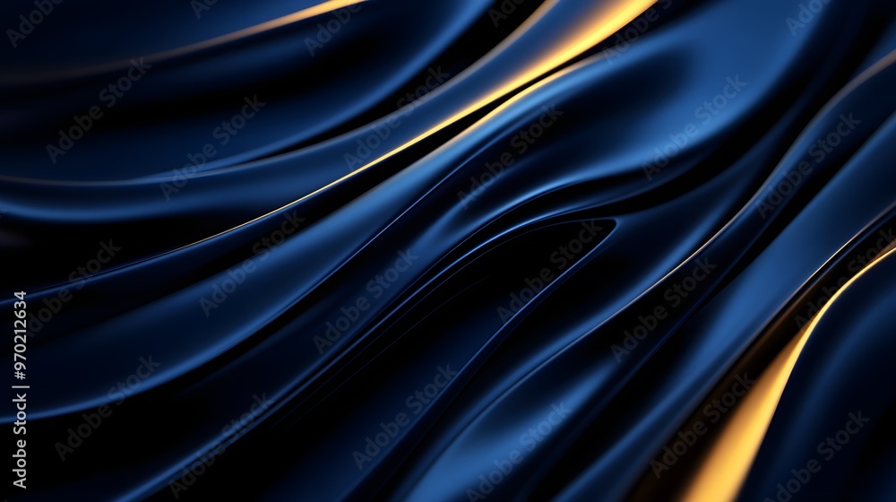 Fototapeta premium Futuristic design, smooth and sleek shapes, cool metallic finish, abstract modern art, minimalistic geometry
