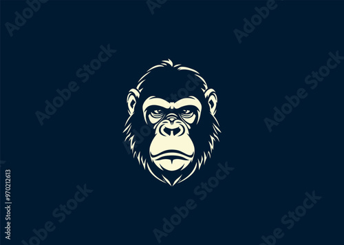 Vector illustration of Ape Head Logo Design