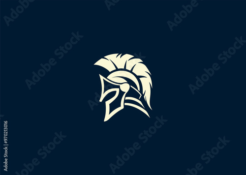 Vector illustration of Spartan Silhouette Logo Design