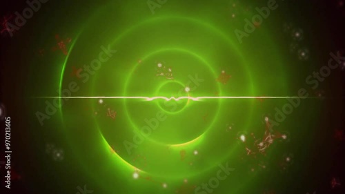 Wallpaper Mural Animation of glowing green light circles spinning on black background Torontodigital.ca