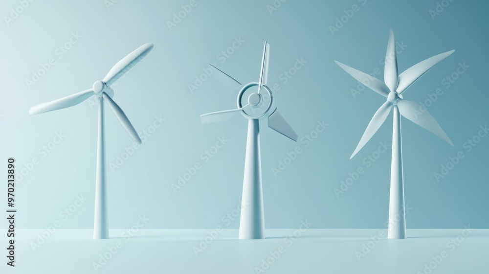 Renewable energy, laser-style 3D promotional elements, wind turbine fan Renewable energy, laser-style 3D promotional elements, wind turbine fan