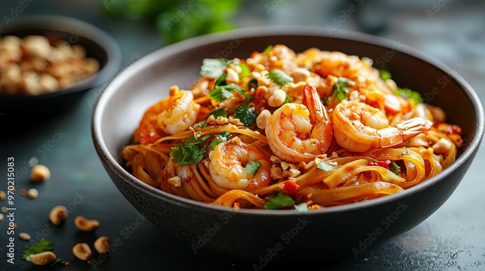 Spicy Shrimp Pad Thai with Peanuts and Cilantro Spicy Shrimp Pad Thai with Peanuts and Cilantro