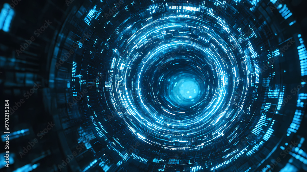 Data tunnel with futuristic tech feel Data tunnel with futuristic tech feel