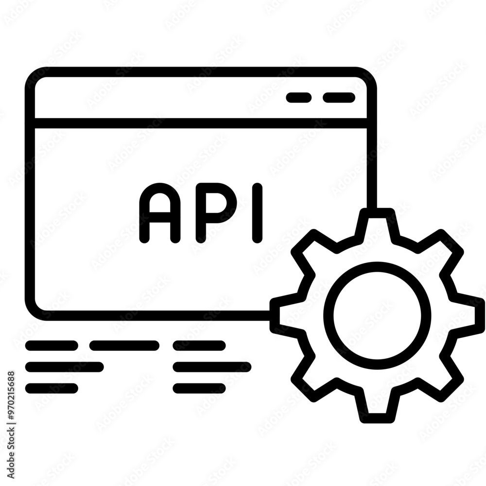 API integration Icon, Tech bussines API integration Icon, Tech bussines
