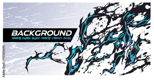 Gaming esport background striking stripes electric banner vector illustration design blue black halftone pattern modern abstract concept infection lightning decal stripes car wrap livery