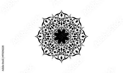 Black Colors Pattern Design Islamic 2