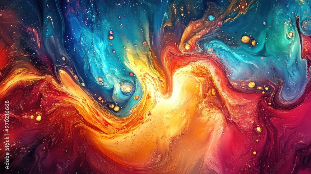 Vibrant abstract fantasy artwork featuring an explosion of color Vibrant abstract fantasy artwork featuring an explosion of color