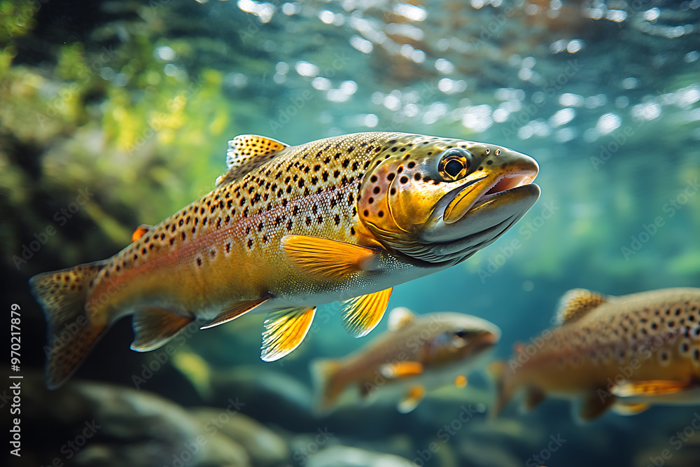 A realistic photo of wild salmon swimming upstream in a river during the spawning season, showcasing their natural behavior and vibrant colors in a dynamic, flowing environment.
A realistic photo of wild salmon swimming upstream in a river during the spawning season, showcasing their natural behavior and vibrant colors in a dynamic, flowing environment.