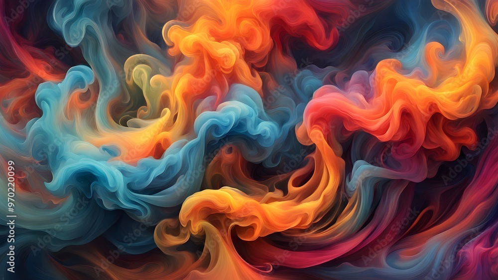 Abstract colorful smoke swirling, creating dynamic patterns and vibrant hues. Abstract colorful smoke swirling, creating dynamic patterns and vibrant hues.