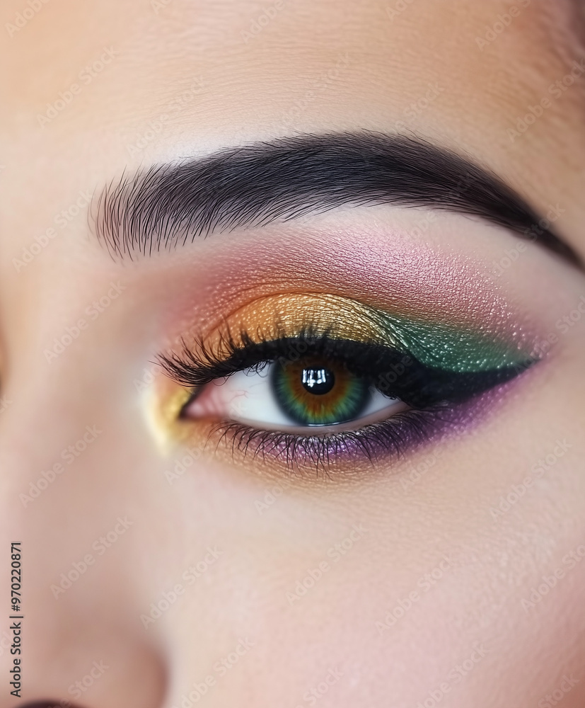 Fototapeta premium beautiful vibrant eyeshadow close up