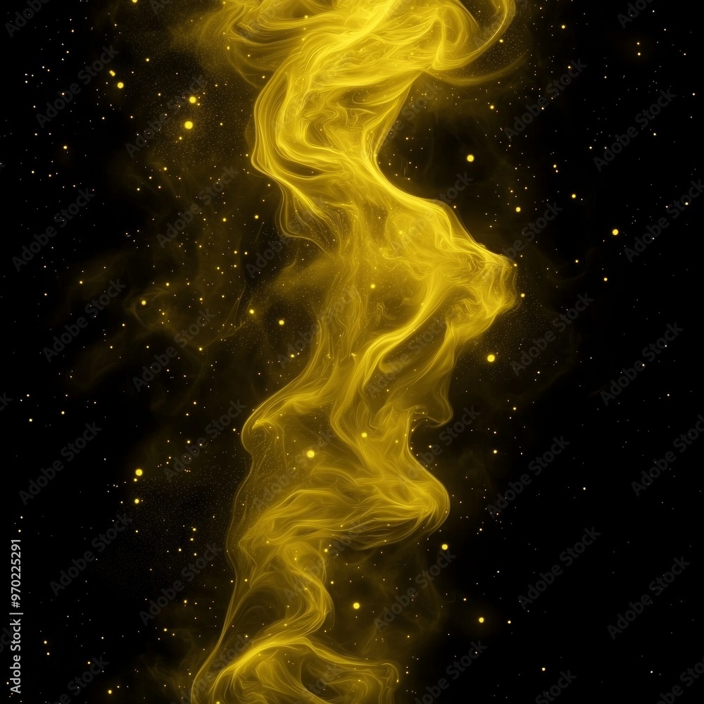 Swirling yellow particles gently come together to form a nebula-like structure against a deep black background, radiating a soft, luminous glow that sparks dreams of the cosmos. Swirling yellow particles gently come together to form a nebula-like structure against a deep black background, radiating a soft, luminous glow that sparks dreams of the cosmos.