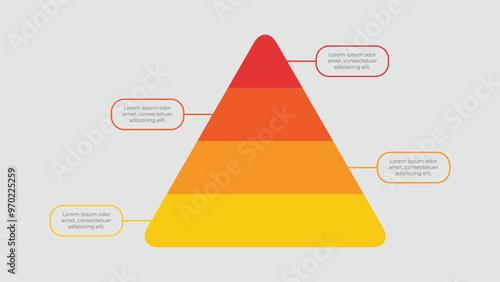 Pyramid infographic with 4 levels, steps or options