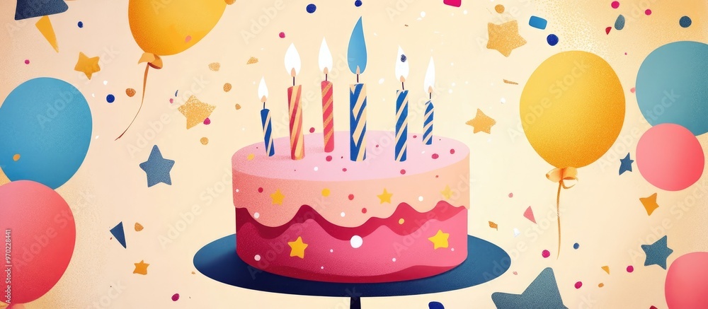Celebratory illustration for birthday wishes Celebratory illustration for birthday wishes