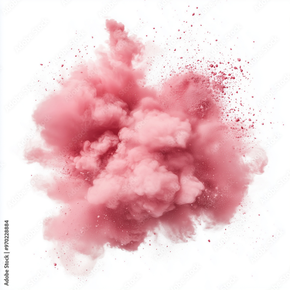 Fototapeta premium pink powder on white