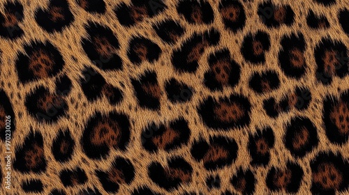 Seamless leopard skin design Fashionable pattern for textile applications photo