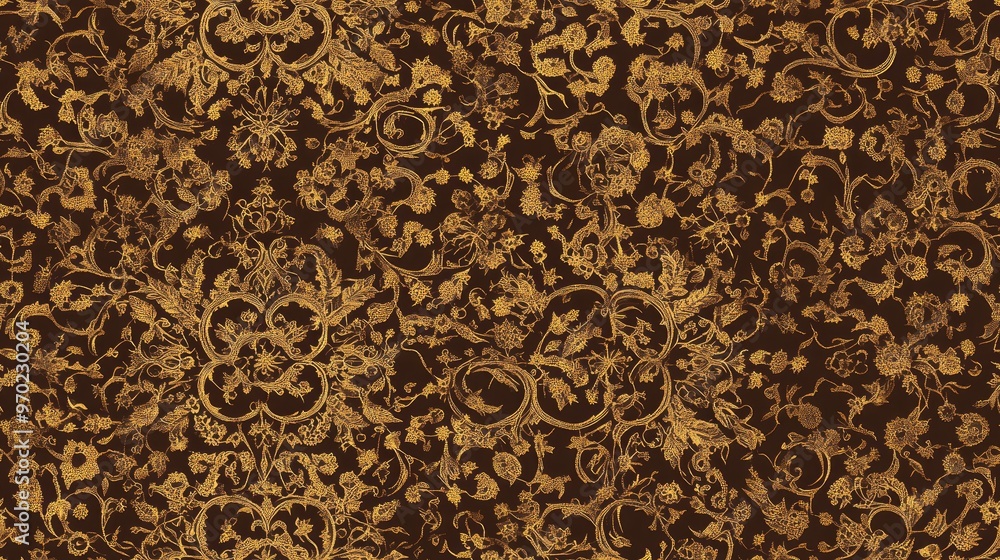 Traditional oriental ornament Seamless classic golden design Golden pattern on a rich brown backdrop featuring golden elements Timeless vintage background Traditional oriental ornament Seamless classic golden design Golden pattern on a rich brown backdrop featuring golden elements Timeless vintage background