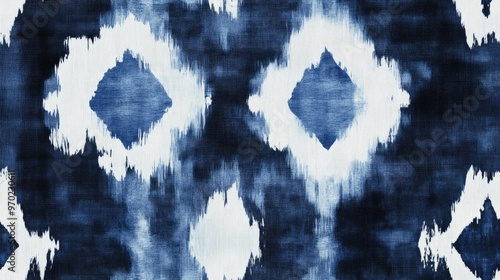 Denim Craft Material Old Tribal Seamless Design Grungy Black Space Effect Sky Watercolor Print Snowy Grungy Art Style Indigo Ink on Silk Blue Oil Ink Texture White Holiday Pattern photo