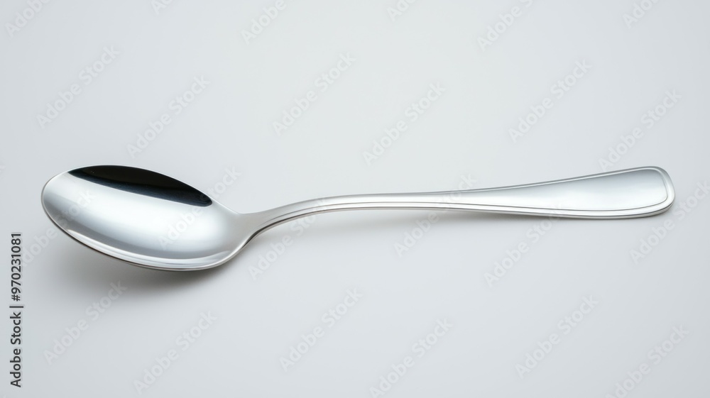 A spoon is shown on a white background A spoon is shown on a white background