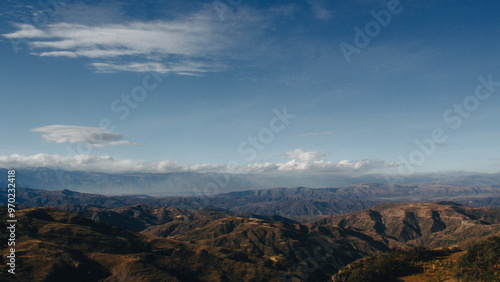 Landscape photo, mountains and sky with clouds