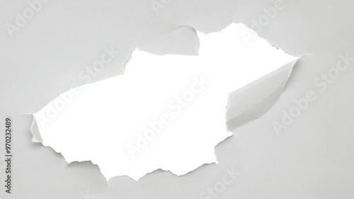 ripped white paper background material with holes. The holes are on a transparent background.