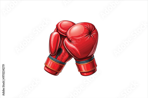  Boxing gloves Vector on white background. Beautiful isolated hanging Boxing Gloves Vector Art Illustration.