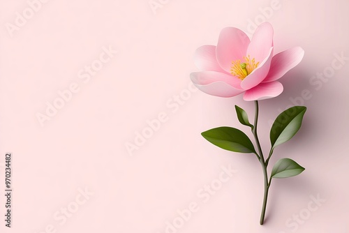 Vibrant Spring Floral Illustration in Modern Color Pencil Style - Fresh Elegance and Sharp Detail Birds Eye View on Pastel Background