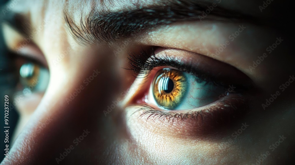 Close-up of a captivating eye with vibrant colors, showcasing intricate details and reflections. Perfect for artistic projects. Close-up of a captivating eye with vibrant colors, showcasing intricate details and reflections. Perfect for artistic projects.
